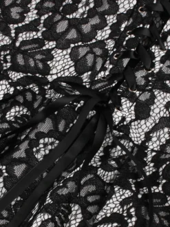 Robe midi vintage en dentelle florale pour femme épaules dénudées sans manches dos lacé coupe trapèze