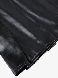 Robe mini bustier en similicuir à décolleté cœur et corset laçage latéral tenue de soirée