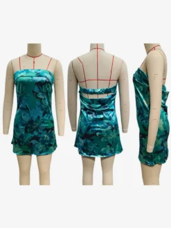 Robe mini bustier imprimée florale pour femme - Robe fourreau dos nu sexy - Idéale pour une fête d'été à la plage 2026