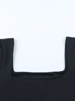 Robe mini à col carré et nœud papillon pour femme - Manches longues noires contrastées et élégantes - Style Audrey - Tenue de soirée printemps 2026