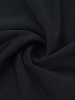 Robe mini à col carré et nœud papillon pour femme - Manches longues noires contrastées et élégantes - Style Audrey - Tenue de soirée printemps 2026