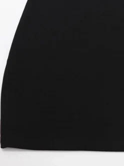 Robe mini découpée pour femme - Robe moulante noire élégante à manches longues et boutons dorés - Idéale pour une soirée printanière en club (2026)