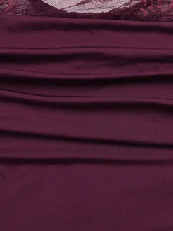 Robe mini en dentelle transparente froncée pour femme - Robe moulante sexy à dos nu et découpes - Soirée d'été en boîte de nuit 2026