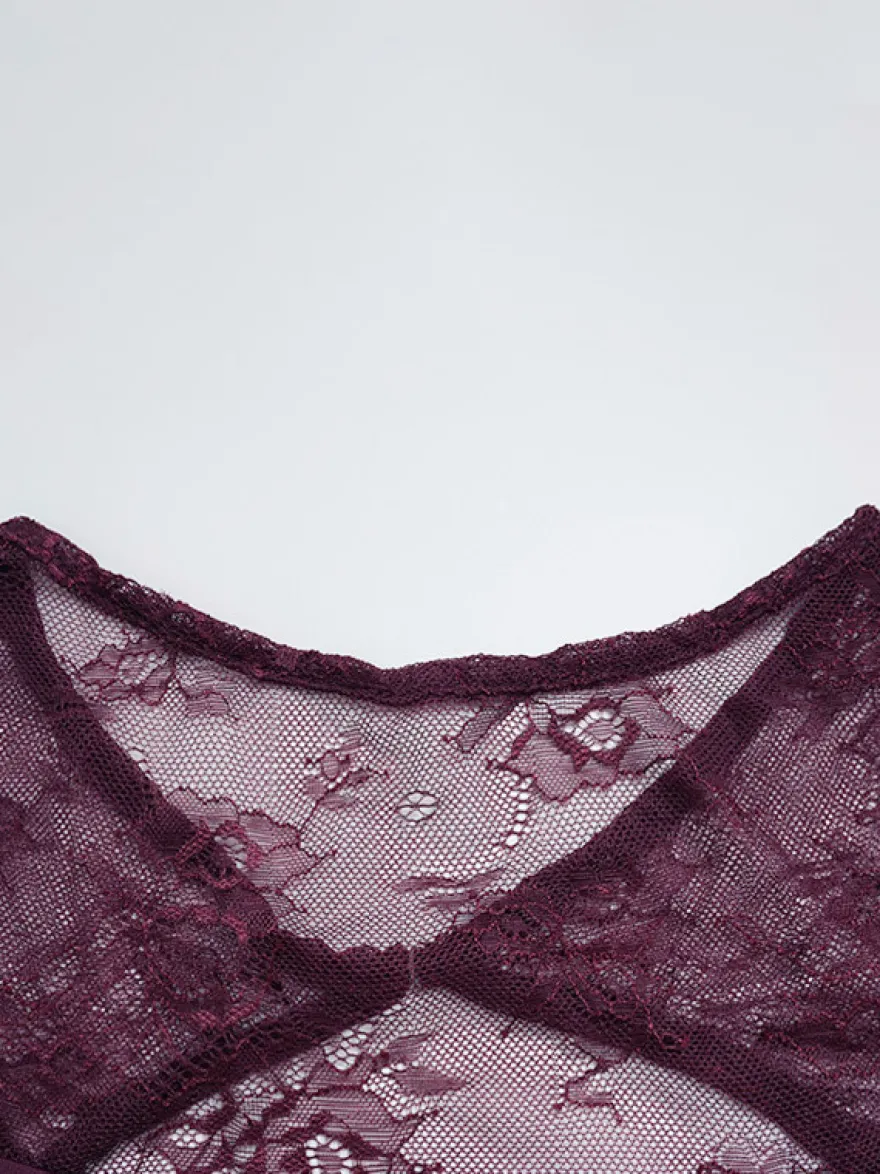 Robe mini en dentelle transparente froncée pour femme - Robe moulante sexy à dos nu et découpes - Soirée d'été en boîte de nuit 2026