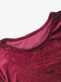 Robe mini en velours élégante avec ourlet à volants robe moulante à manches longues pour femmes 2026