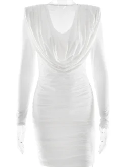 Robe mini froncée moderne à décolleté en V profond pour femme 2026