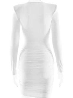 Robe mini froncée moderne à décolleté en V profond pour femme 2026
