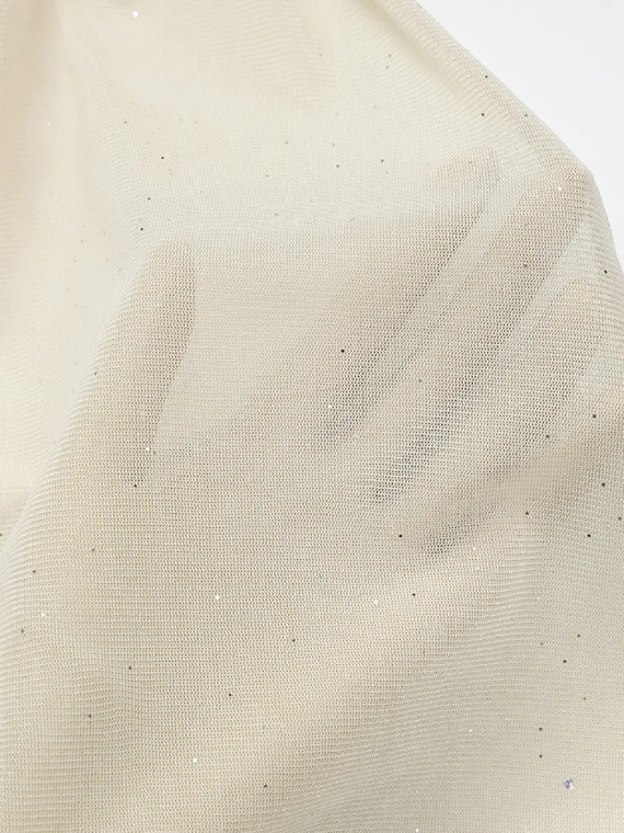 Robe mini plissée à manches longues et col en V couleur abricot pour une soirée en amoureux