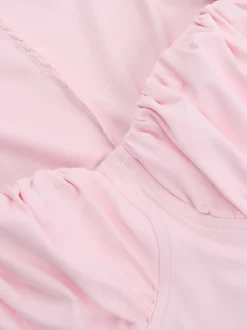 Robe moulante Coquette pour femme - Rose pastel manches longues buste froncé - Tenue idéale pour un brunch printanier ou une soirée en amoureux (collection 2026)
