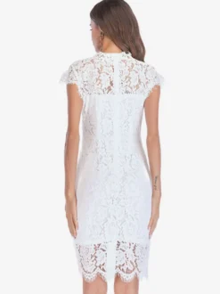 Robe moulante en dentelle pour anniversaire sans manches décolleté conçu robe fourreau mi-longue robe crayon décontractée 2026