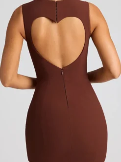 Robe moulante mini à décolleté plongeant et bretelles géométriques pour femme 2026