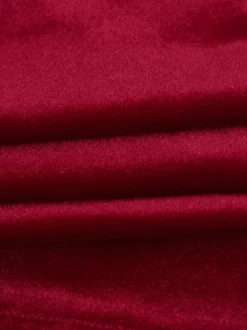 Robe moulante mini en velours froncé pour femme - Rouge sans bretelles ceinture drapée sur le côté - Tenue de cocktail printemps-été 2026