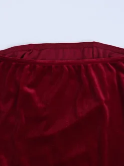 Robe moulante mini en velours froncé pour femme - Rouge sans bretelles ceinture drapée sur le côté - Tenue de cocktail printemps-été 2026
