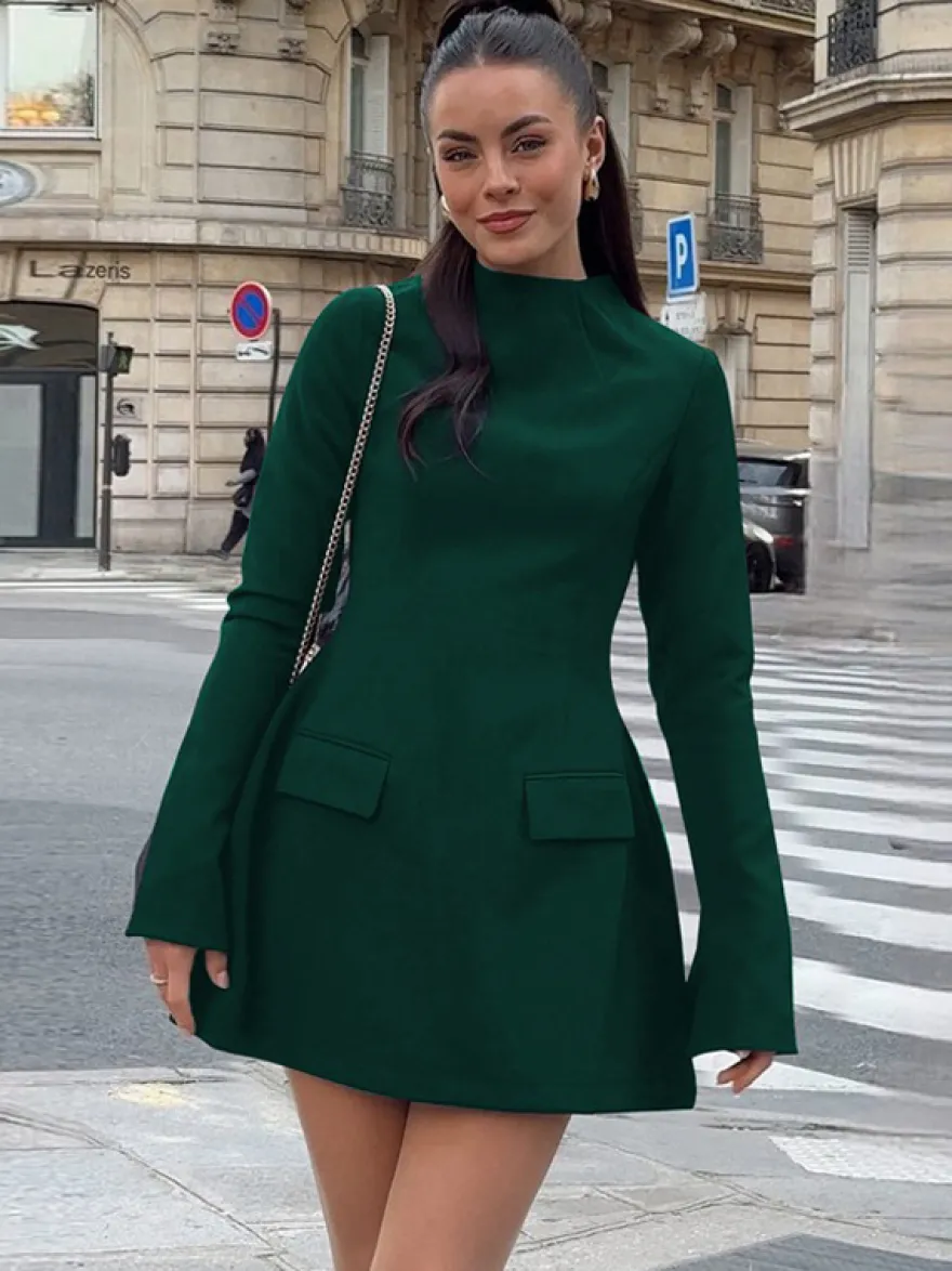 Robe moulante minimaliste à manches longues pour femme 2026