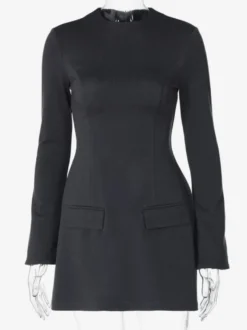 Robe moulante minimaliste à manches longues pour femme 2026
