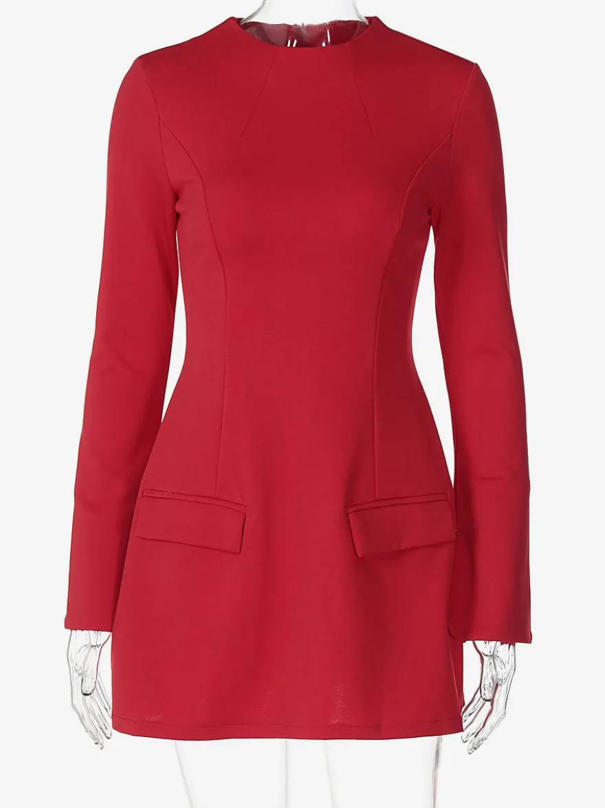 Robe moulante minimaliste à manches longues pour femme 2026