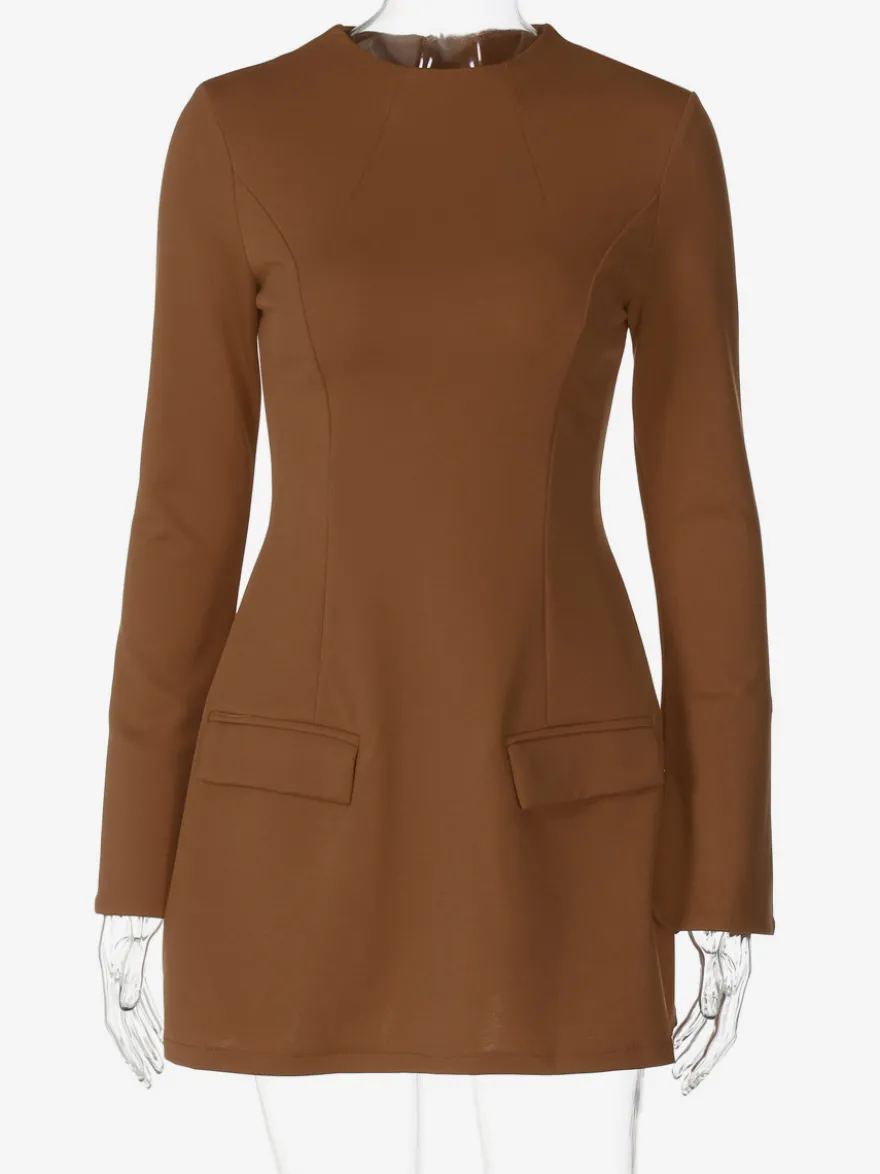 Robe moulante minimaliste à manches longues pour femme 2026