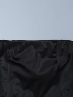 Robe moulante noire mini pour femme - Dos nu blanc avec nœud et traîne - Robe de soirée d'anniversaire sexy sans bretelles pour l'été 2026