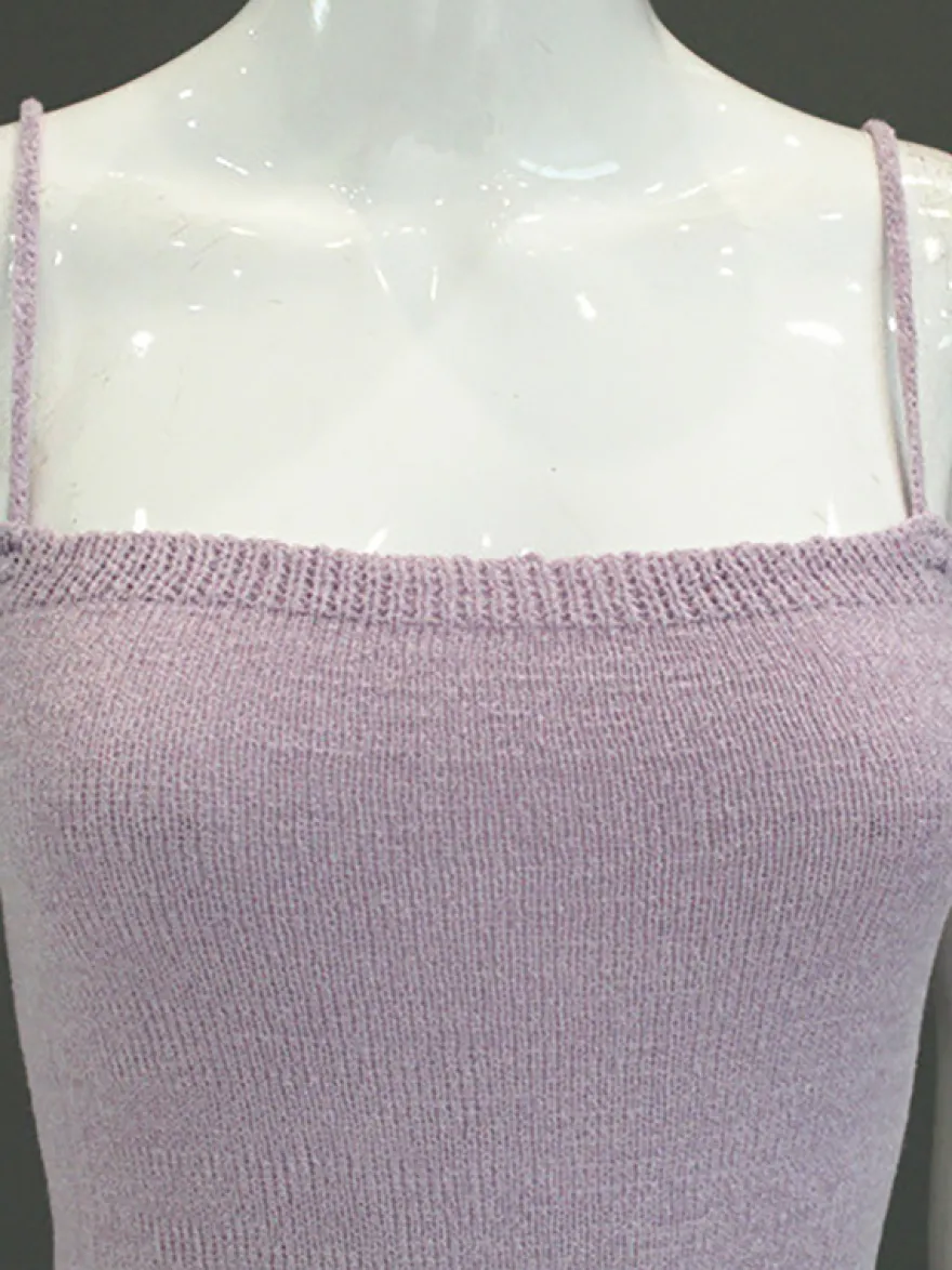 Robe nuisette dos nu en maille pour femme - Robe moulante midi côtelée à lacets et fente latérale - Vacances d'été à la plage 2026