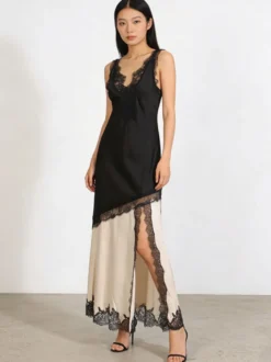Robe romantique en mousseline noire pour les occasions spéciales