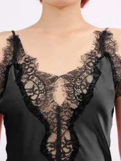 Robe romantique en mousseline noire pour les occasions spéciales