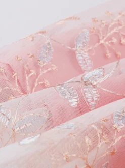 Robe rétro rose brodée coupe trapèze style années 50 robe midi évasée pour femme 2026
