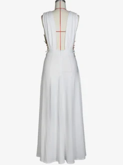 Robes de bal Robe longue semi-formelle brodée à col en V et fente haute