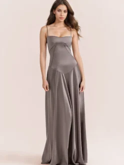 Robes De Soirée Bretelles Noires Lacets Robe Semi-Formelle Dos Nu