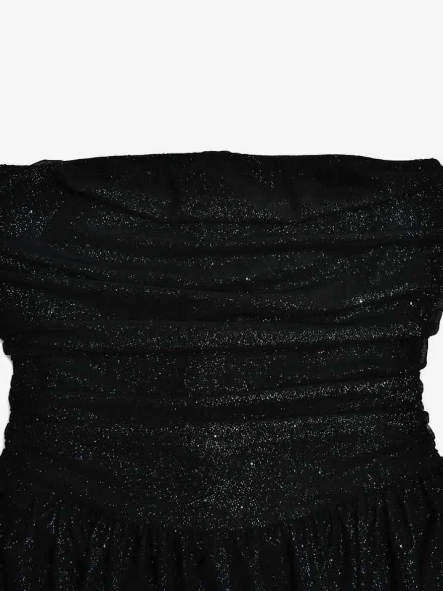 Robes De Soirée Courte Robe Semi-Formelle Sans Bretelles Avec Nœuds En Tulle