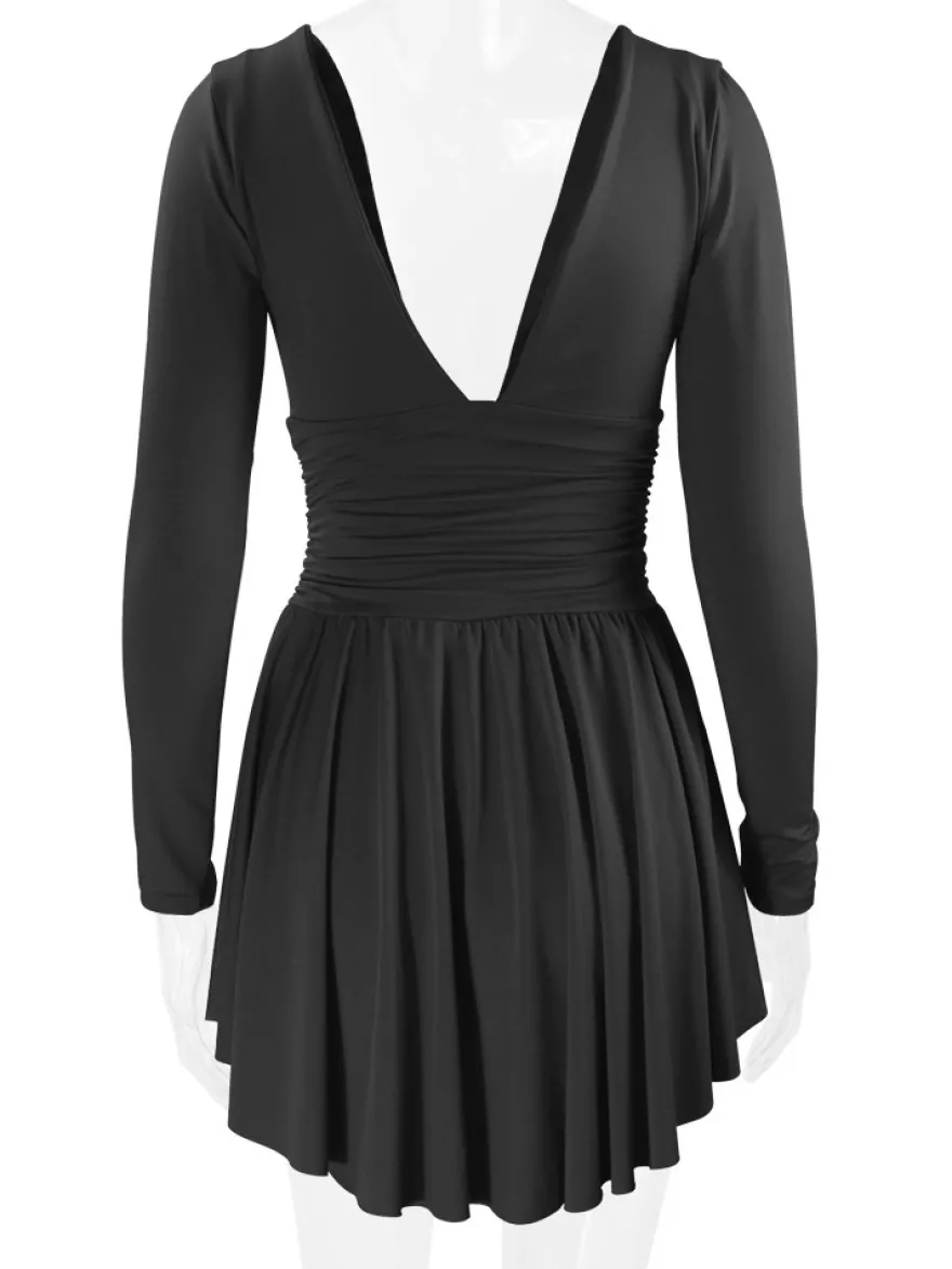 Robes De Soirée Courte Robe Semi-Formelle À Manches Longues Col En V Sexy