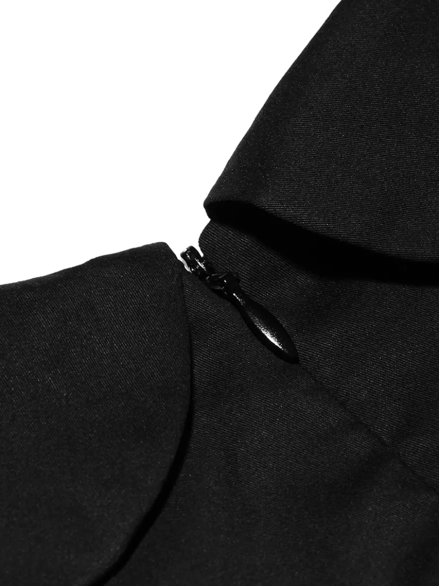Robes De Soirée Robe Semi-Formelle Noire À Col Bateau Plissée