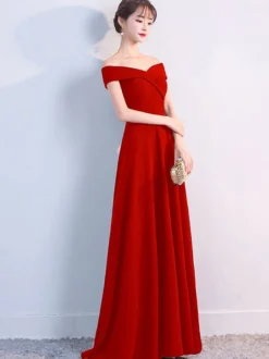 Robes De Soirée Robe Semi-formelle Blanche À Col Bateau Robe Longue