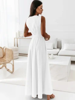Robes De Soirée Robe Semi-formelle À Col En V À Lacets Sans Manches