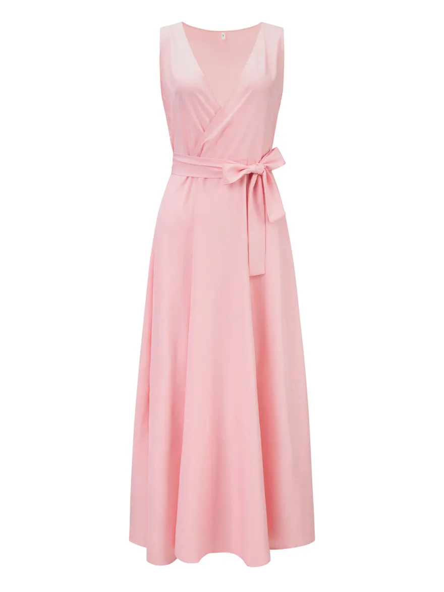 Robes De Soirée Robe Semi-formelle À Col En V À Lacets Sans Manches
