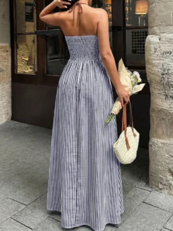 Robes de vacances maxi dos nu sans manches col V manches courtes robes d'été sexy bordeaux