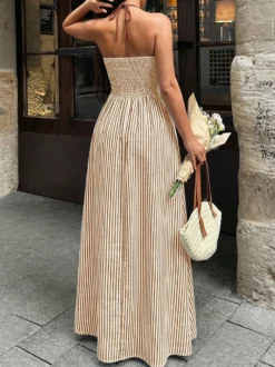 Robes de vacances maxi dos nu sans manches col V manches courtes robes d'été sexy bordeaux