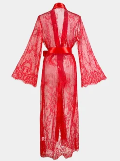 Robes en dentelle transparentes vêtements de nuit transparents chemise de nuit à manches longues lingerie