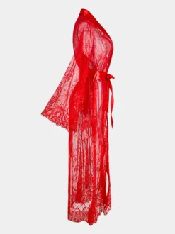 Robes en dentelle transparentes vêtements de nuit transparents chemise de nuit à manches longues lingerie