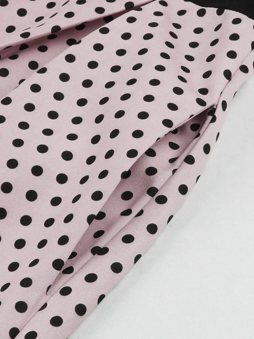 Robe swing vintage années 1950 robe à pois contrastés col carré robe de thé