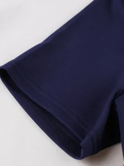 Robe trapèze plissée à col nœud et passepoil contrastant pour femme 2026