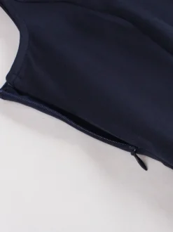 Robe trapèze rétro sans manches à col marin et nœud papillon pour femme 2026