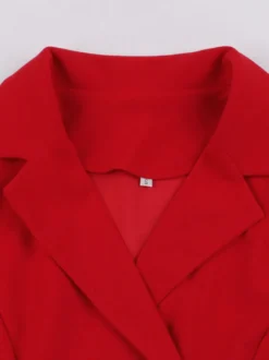 Robe trapèze vintage années 1950 pour femme - Robe midi rockabilly à double boutonnage et col à revers - Idéale pour un cocktail d'été 2026