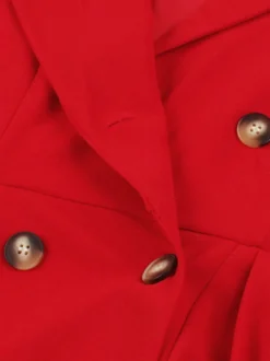 Robe trapèze vintage années 1950 pour femme - Robe midi rockabilly à double boutonnage et col à revers - Idéale pour un cocktail d'été 2026