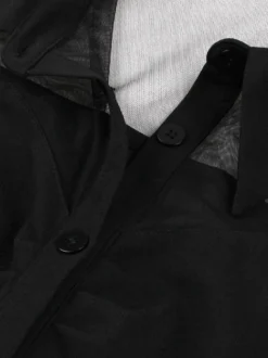 Robe trapèze vintage années 1950 pour femme col contrastant en résille fermeture boutonnée sur le devant