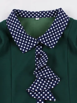 Robe vintage pour femme style années 1950 robe trapèze à pois col et nœud papillon robe midi idéale pour un tea party.