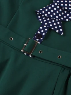 Robe vintage pour femme style années 1950 robe trapèze à pois col et nœud papillon robe midi idéale pour un tea party.