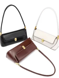Sac Baguette en similicuir pour femme sac à bandoulière fin 2026