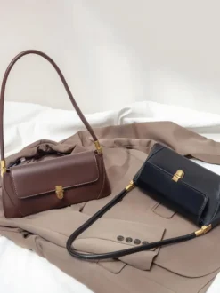 Sac Baguette en similicuir pour femme sac à bandoulière fin 2026