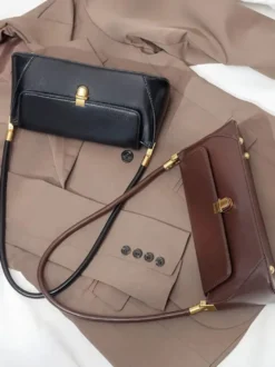 Sac Baguette en similicuir pour femme sac à bandoulière fin 2026