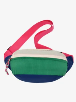 Sac banane léger en nylon color block bandoulière réglable idéal pour les voyages en extérieur.